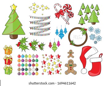 Christmas vector pack for stickers and decoration