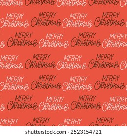 Christmas vector pattern. Hand-lettered quote - Merry Christmas.