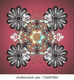 Christmas vector pattern with holidays decorations. Vector christmas abstract colorful background with falling snowflake.