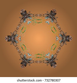 Christmas vector pattern with holidays decorations. Vector christmas abstract colorful background with falling snowflake.