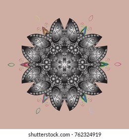 Christmas vector pattern with holidays decorations. Vector christmas abstract colorful background with falling snowflake.