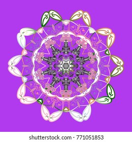 Christmas vector pattern with holidays decorations. Vector christmas abstract colorful background with falling snowflake.