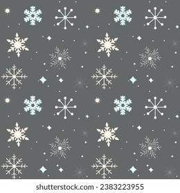 Christmas vector pattern. Winter seamless pattern with snowflakes. Winter card design.