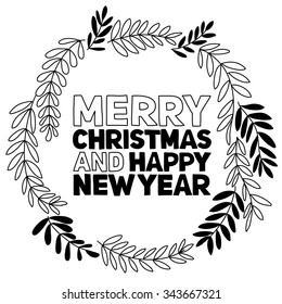 Christmas vector poster. Merry Christmas and Happy new year