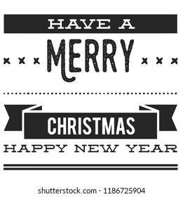 Christmas vector quote. Holly jolly Merry Christmas and happy new year. For t-shirt, poster, banner