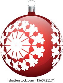 Christmas vector red decoration with snowflake