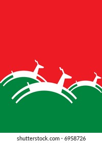 A Christmas vector reindeer background with space for text
