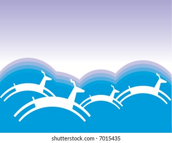 A Christmas vector reindeer background with space for text