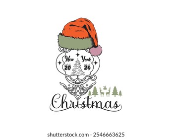 Christmas Vector Retro T shirt Design