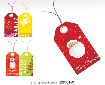 christmas vector sale tag set