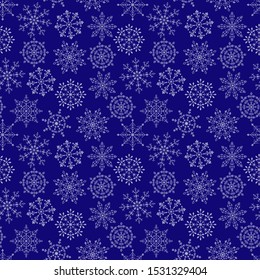 Christmas vector seamless background with snowflakes