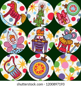 Christmas  vector seamless Nutcracker pattern.  Seamless pattern can be used for wallpaper, pattern fills, web page background, surface textures.