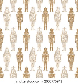 Christmas vector seamless Nutcracker pattern.  Seamless pattern can be used for wallpaper, pattern fills, web page background, surface textures.