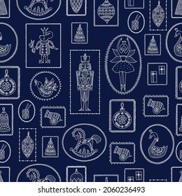 Christmas vector seamless Nutcracker pattern.  Seamless pattern can be used for wallpaper, pattern fills, web page background, surface textures.