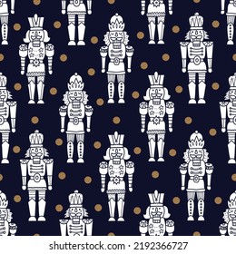 Christmas vector seamless Nutcracker pattern.  Seamless pattern can be used for wallpaper, pattern fills, web page background, surface textures.