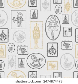 Christmas vector seamless Nutcracker pattern.  Seamless pattern can be used for wallpaper, pattern fills, web page background, surface textures.