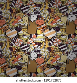 Christmas vector seamless pattern with candies on black, beige and white background. New year Vector illustration. Wrapping paper for Christmas gifts.