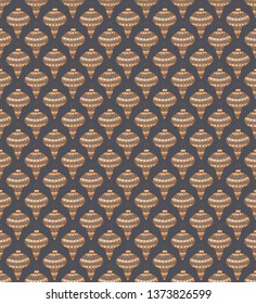 Christmas vector seamless pattern. Colorful baubles hand drawn flat illustration