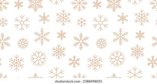 Christmas vector seamless pattern with golden snowflakes