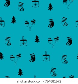 Christmas vector seamless pattern. Hand drawn Christmas clipart.