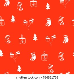 Christmas vector seamless pattern. Hand drawn Christmas clipart.