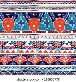 Christmas vector seamless pattern with knitted deers