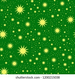 Christmas vector seamless pattern on the green background
