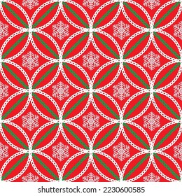 Christmas vector seamless pattern with snowflakes. Festive background 