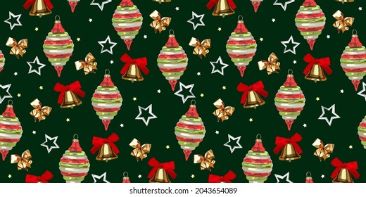 Christmas vector seamless toys pattern