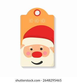 Christmas vector set. Cute paper labels with santa, bullfinch and gingerbread. Happy celebration tags for present box. Winter postcard with cocoa, snow, candy and jolly holiday design.


