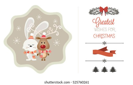 Christmas vector set. Happy Christmas companions.
