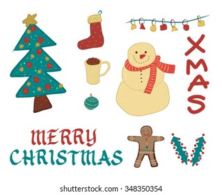Christmas vector set of icons