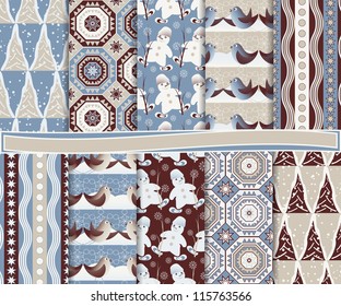 Christmas vector set of paper for scrapbook