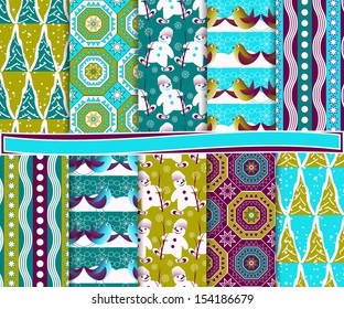 Christmas vector set of paper for scrapbook 
