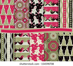 Christmas vector set of paper for scrapbook 