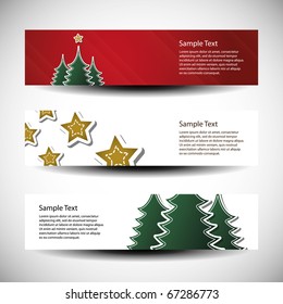Christmas vector set of three header designs