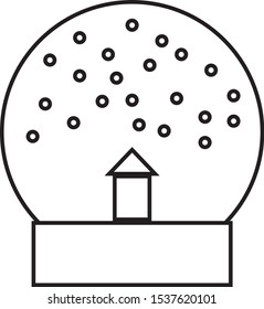 Christmas vector simple drawing, snowball