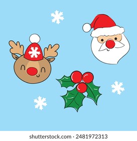 Christmas vector simple illustration holiday  