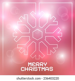 Christmas Vector Snowflake on Blurred Background