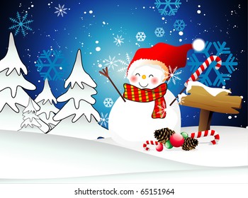 christmas vector snowman