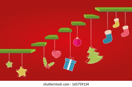 Christmas vector steps with decoration
