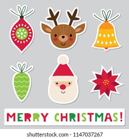 Christmas vector stickers set