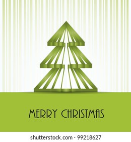 Christmas vector with stripes and christmas tree. EPS10