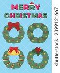 Christmas Vector Template Series (Weath, Tree, Sonowman, Santa, Rudolpg ETC)