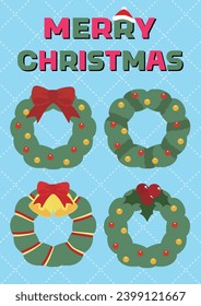 Christmas Vector Template Series (Weath, Tree, Sonowman, Santa, Rudolpg ETC)