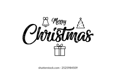 Navidades Texto de Vector Letras caligráficas Fuente vintage sobre fondo blanco. 