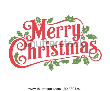 Christmas vector text Calligraphic Lettering Font vintage on wehite background.