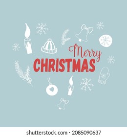 Christmas vector text. Christmas lettering. Merry Christmas card. Merry christmas greeting letter.