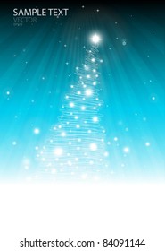  Christmas vector tree    background illustration - Vector Christmas blue background  design   template