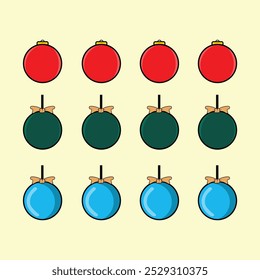 Christmas vector tree decoration balls